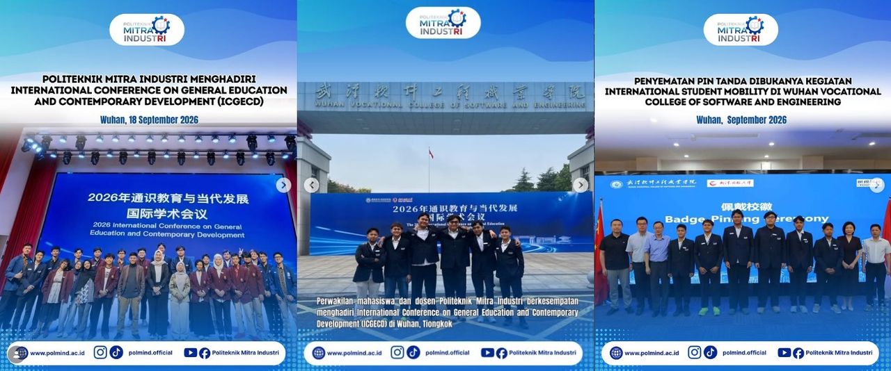 Perkuat Kemitraan Global di Era AI, Politeknik Mitra Industri Hadiri ICGECD dan Lepas 6 Mahasiswa untuk Pelatihan Intensif di Wuhan